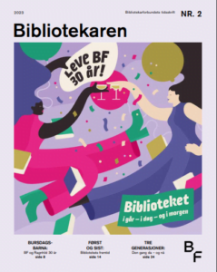 Forside av Bibliotekaren nummer 2 2023. Illustrasjon.